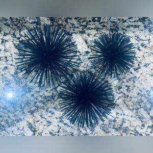 Vintage 3 Wire Wall Sea Urchin Starburst Two Tone Metal Wall Decor